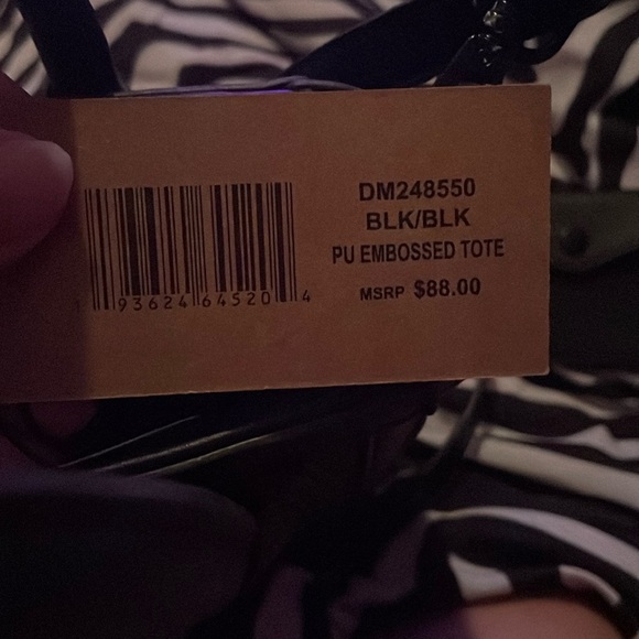 Steve Madden black embossed tote purse - Picture 4 of 4